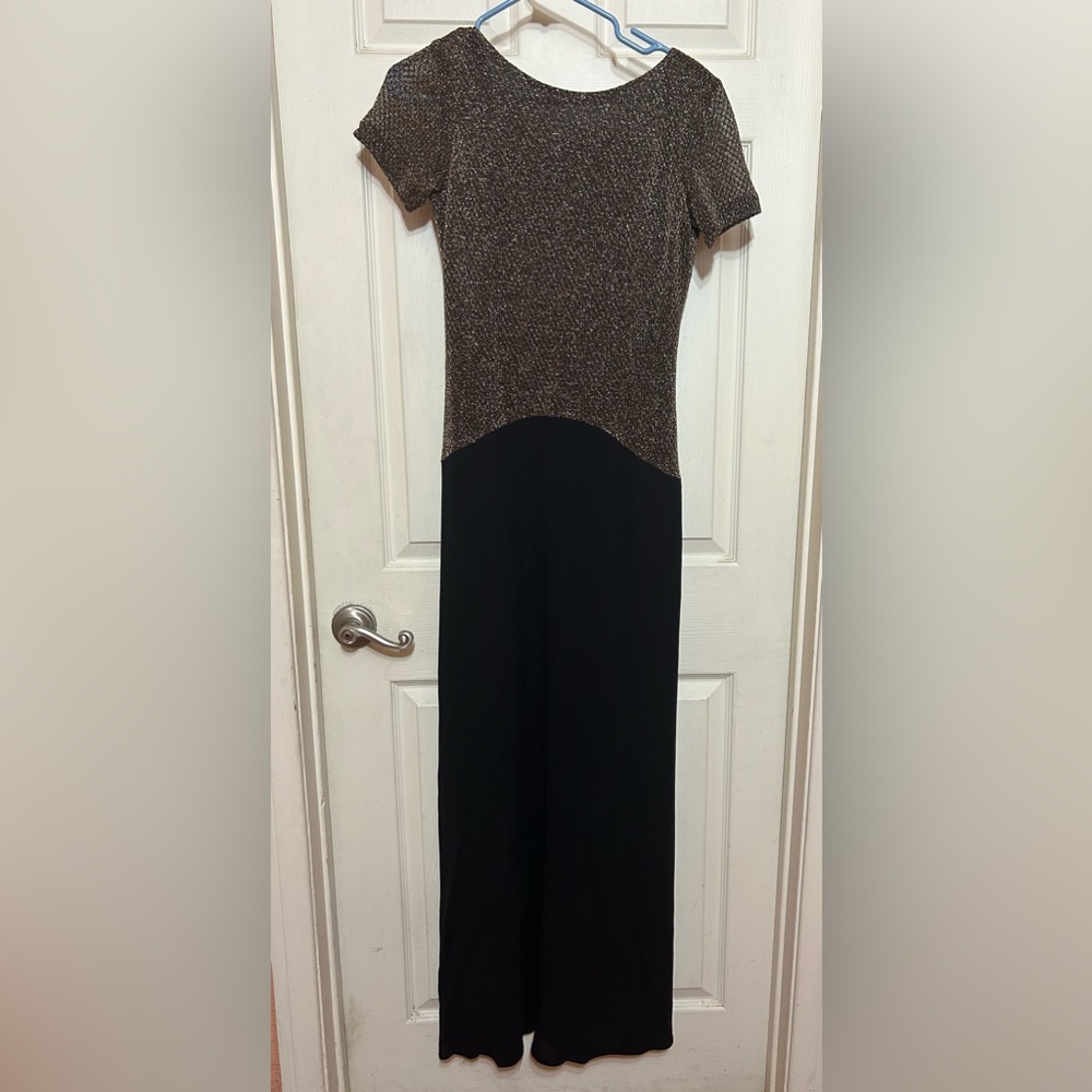 Andrea polizzi cocktail party Maxi dress metallic gold 8